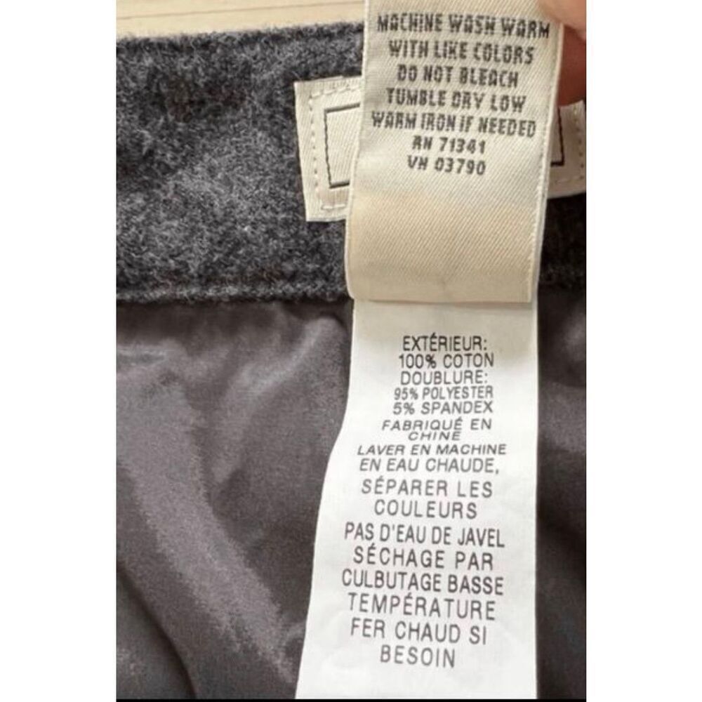 L.L. Bean Women Tweed Gray 100% Cotton Trouser Pants High Rise Size 12 Petite - Picture 10 of 12